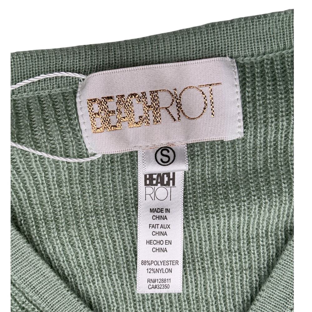 Beach Riot Ruched Green Kenzie Sweater Size S - Picture 3 of 3